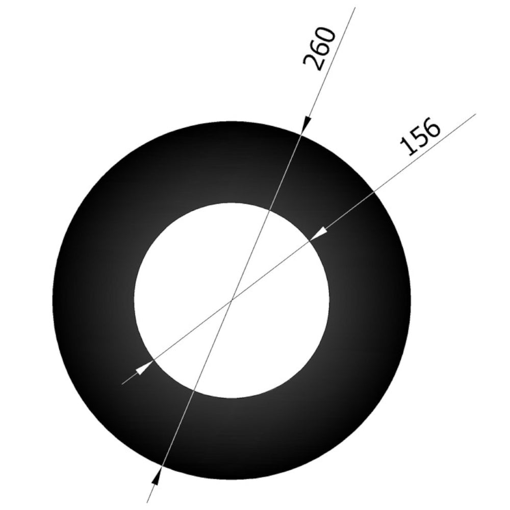 TermaTech | Wandrosette | Ø 150 | 50 mm Rand | Schwarz emailliert