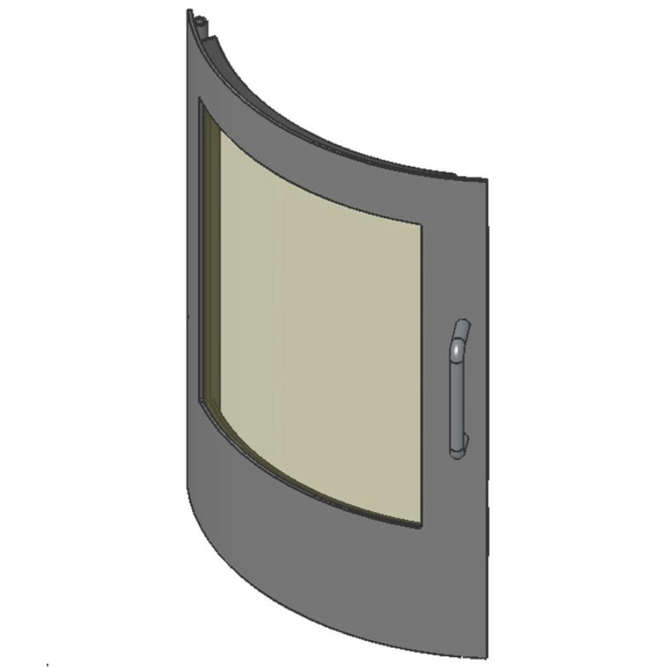 TermaTech | Tür komplett für Kaminofen TT10 | hellgrau