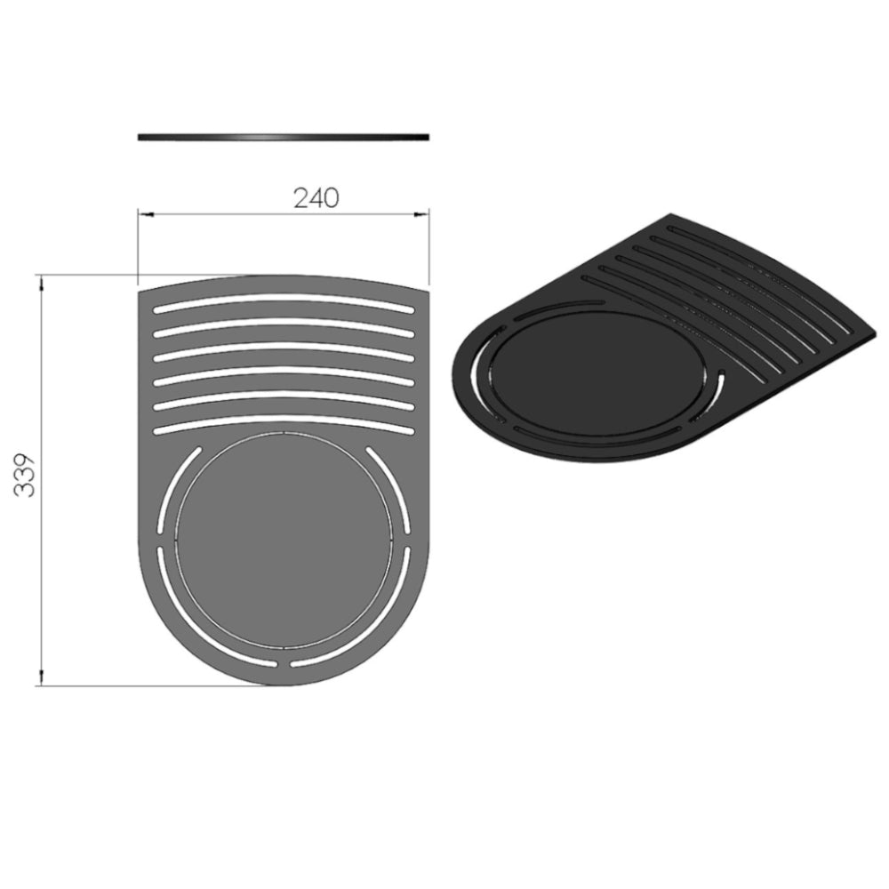 TermaTech | Toprost für Kaminofen TT22 | Schwarz