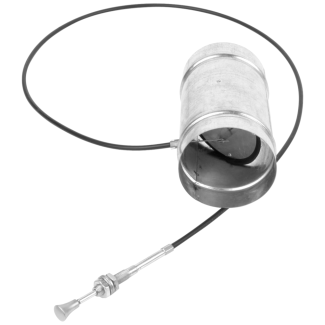 Kratki Zugluftklappe mit Dichtung und Bowdenzug | 150 DN | P150 ➔ www.klimaworld.com