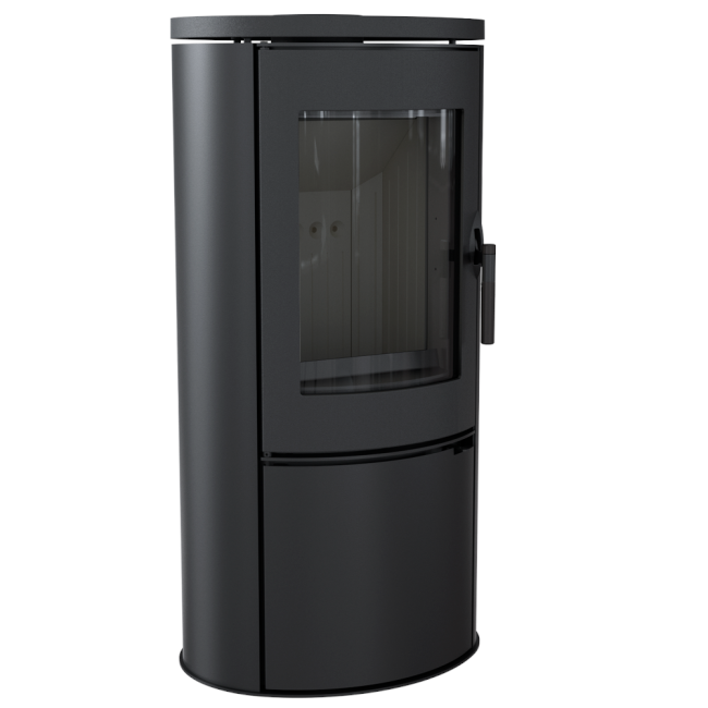 Kratki Kaminofen Koza AB | gebogene Scheibe | 8 kW | KOZA/AB/BLACK ➔ www.klimaworld.com