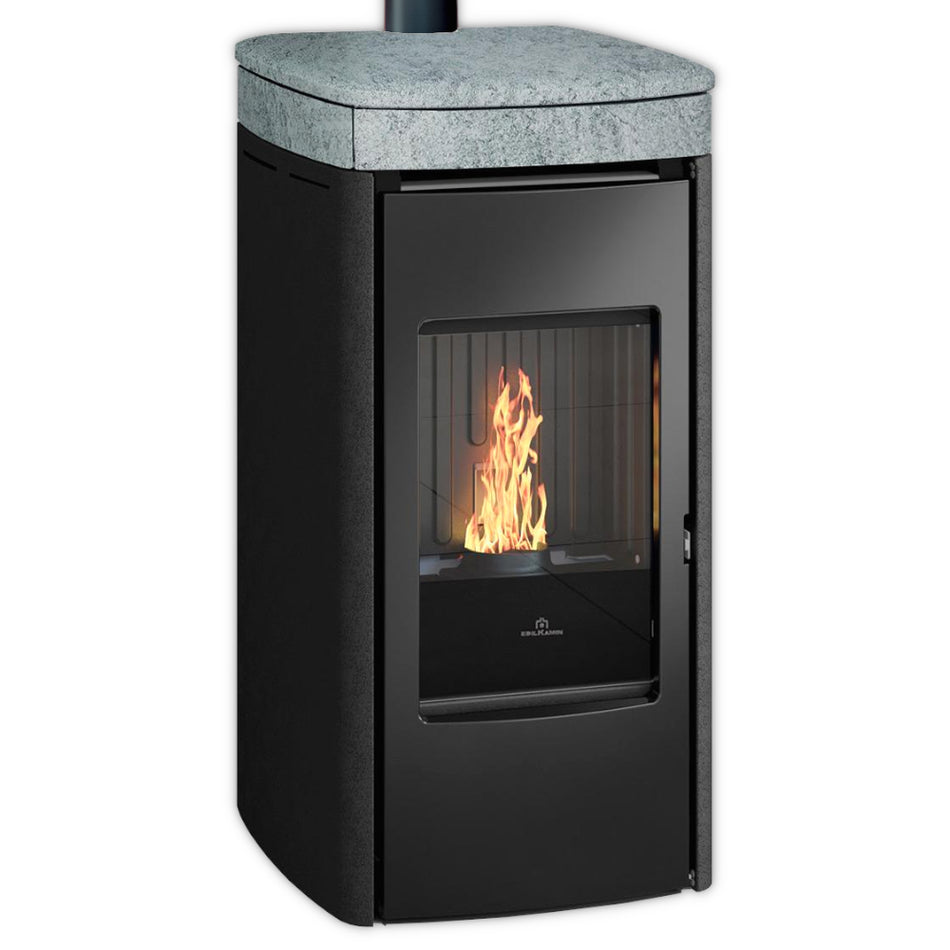 Edilkamin rechteckiger Pelletofen YANA 7 EVO mit Oberteil aus Naturstein | klimaworld.com
