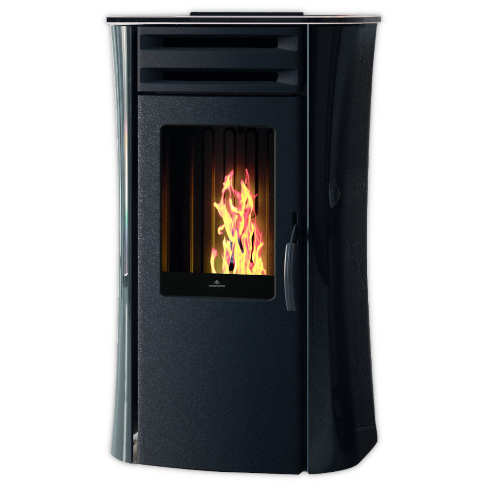 Edilkamin Dania-Serie Seitenteile Glas Schwarz