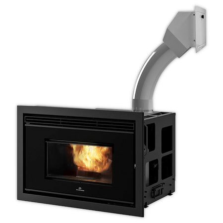 Edilkamin schwarzer Kamineinsatz PELLKAMIN EVO 8 mit Einfuellrutsche | Klimaworld.com