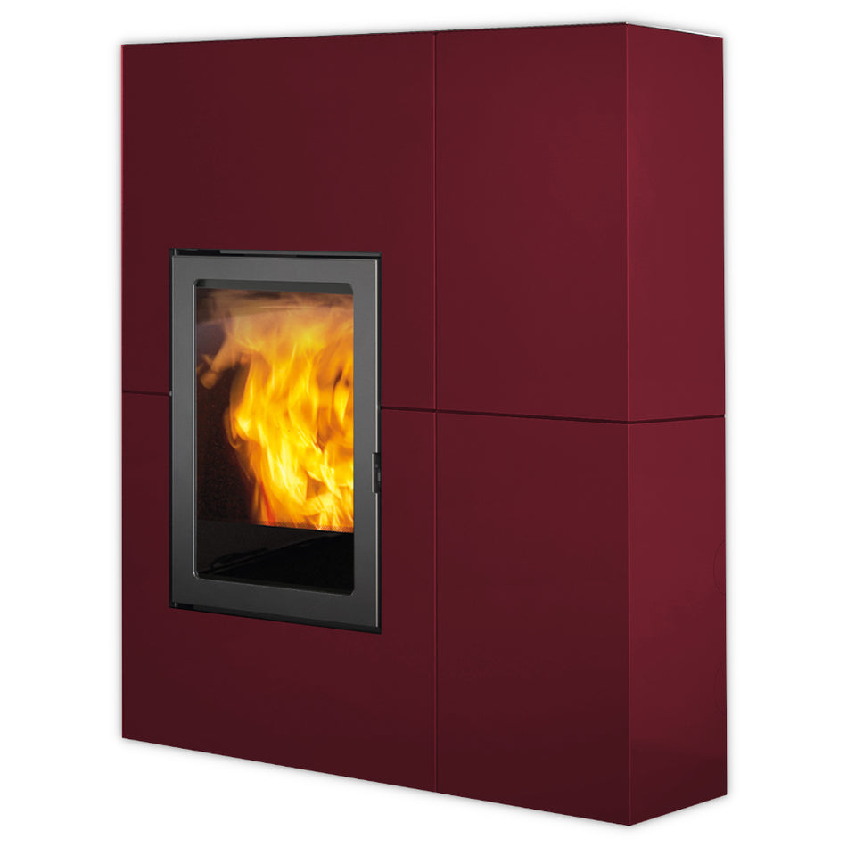 Edilkamin Pelletofen Verkleidung | BLADE 12++ EVO | Stahl bordeaux