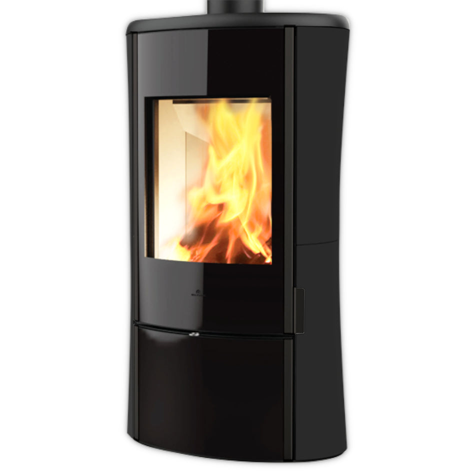 Edilkamin Luftholzöfen | Klass GL | Stahl schwarz | 10,1 kW