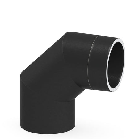 Jeremias | Ofenrohr | Winkel 90° ohne Tür | Schwarz | Ø 150 mm