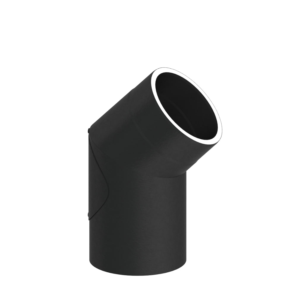Jeremias Ofenrohr Winkel 45° mit Tür | Ø150mm