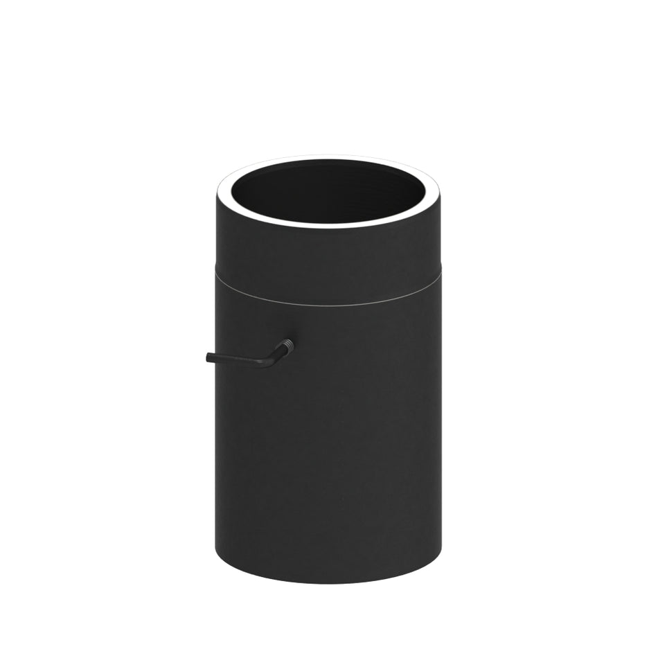 Jeremias Ofenrohr Längenelement 750mm+Drosselklappe | Schwarz