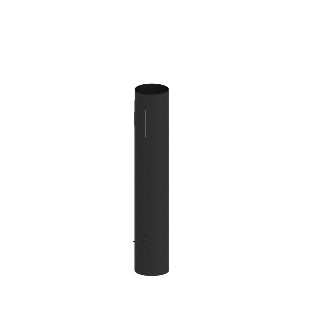 Jeremias Ofenrohr Längenelement 1000mm+Drosselklappe,Tür, schwarz
