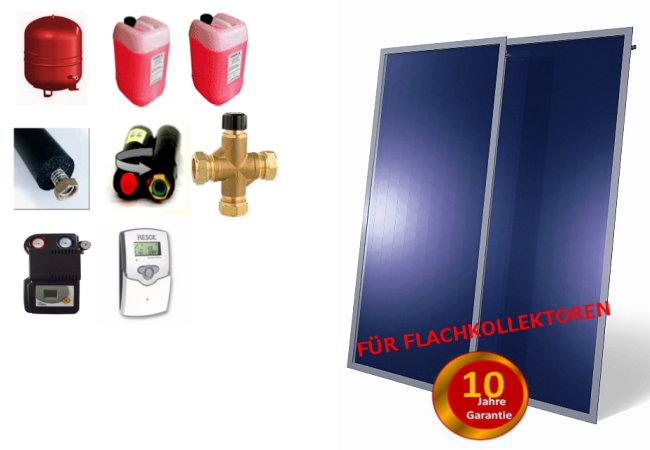 Solardual- Solarpaket Standard (4,84m²) mit Flachkollektor