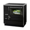 Justus Fest­brenn­stoff­herd | Linz | Schwarz/Chrom | 7 kW | Rechts