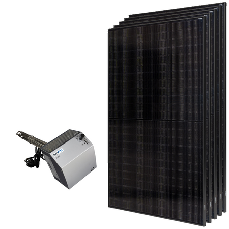 MYPV Basic Solar Set bestehend aus 5 schwarzen Trina Solarmodulen und dem DC ELWA Heizstab | klimaworld.com