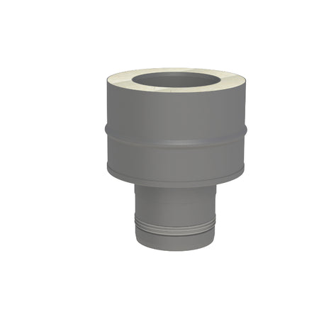 Pellet - Ofenrohr | Übergang | EW-PV - DW-FU | gussgrau | Ø 100mm