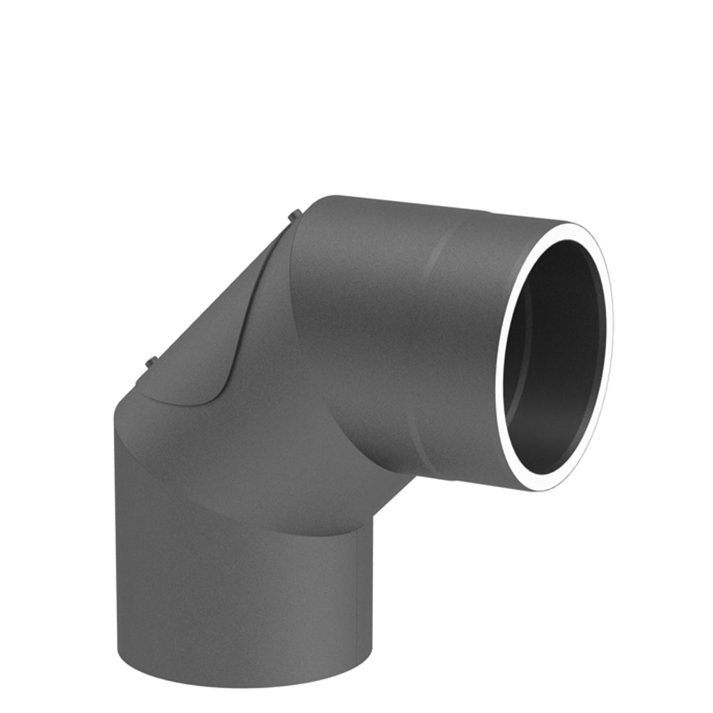 Jeremias Ofenrohr Winkel 90° mit Tür | Ø150mm