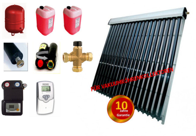 Solardual - Solarpaket Expert Plus (14,76 m² ) mit Vakuumröhrenkollektoren