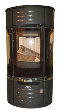 ABX Kaminofen Atrium schwarz 7 kW inkl. Glas-Abdeckplatte