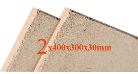 2x Vermiculite Brandschutzplatten | 400x300x30mm | Schamotte Ersatz