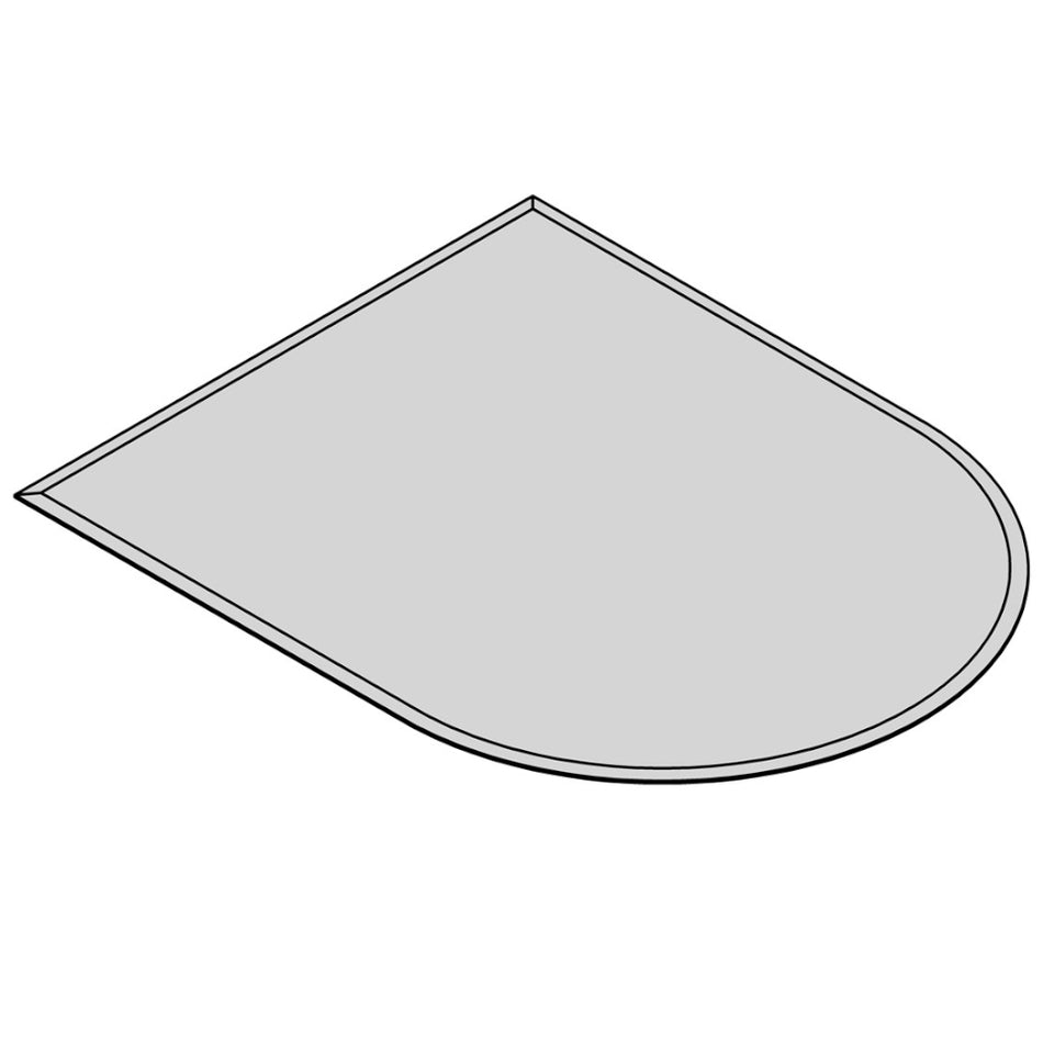 TermaTech | Bodenplatte Halbrund Facet | 1000×1200×6 mm | Glas 