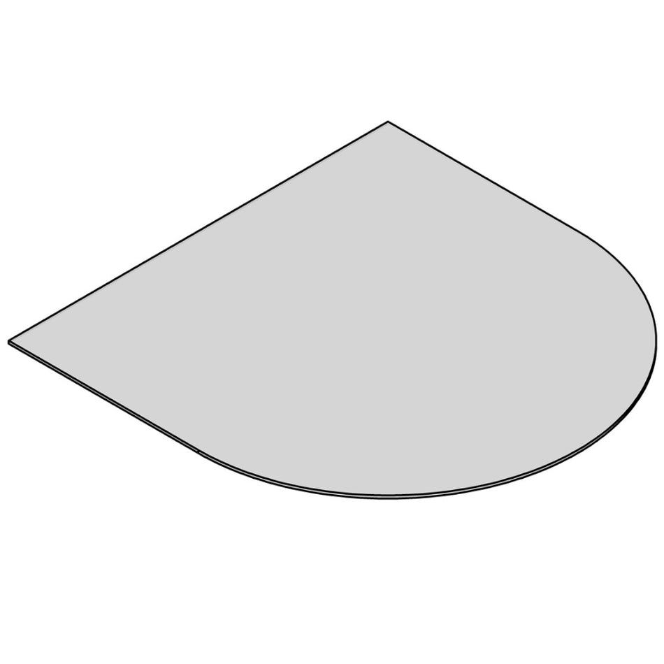 TermaTech | Bodenplatte Halbrund | 850×850×6 mm | Glas
