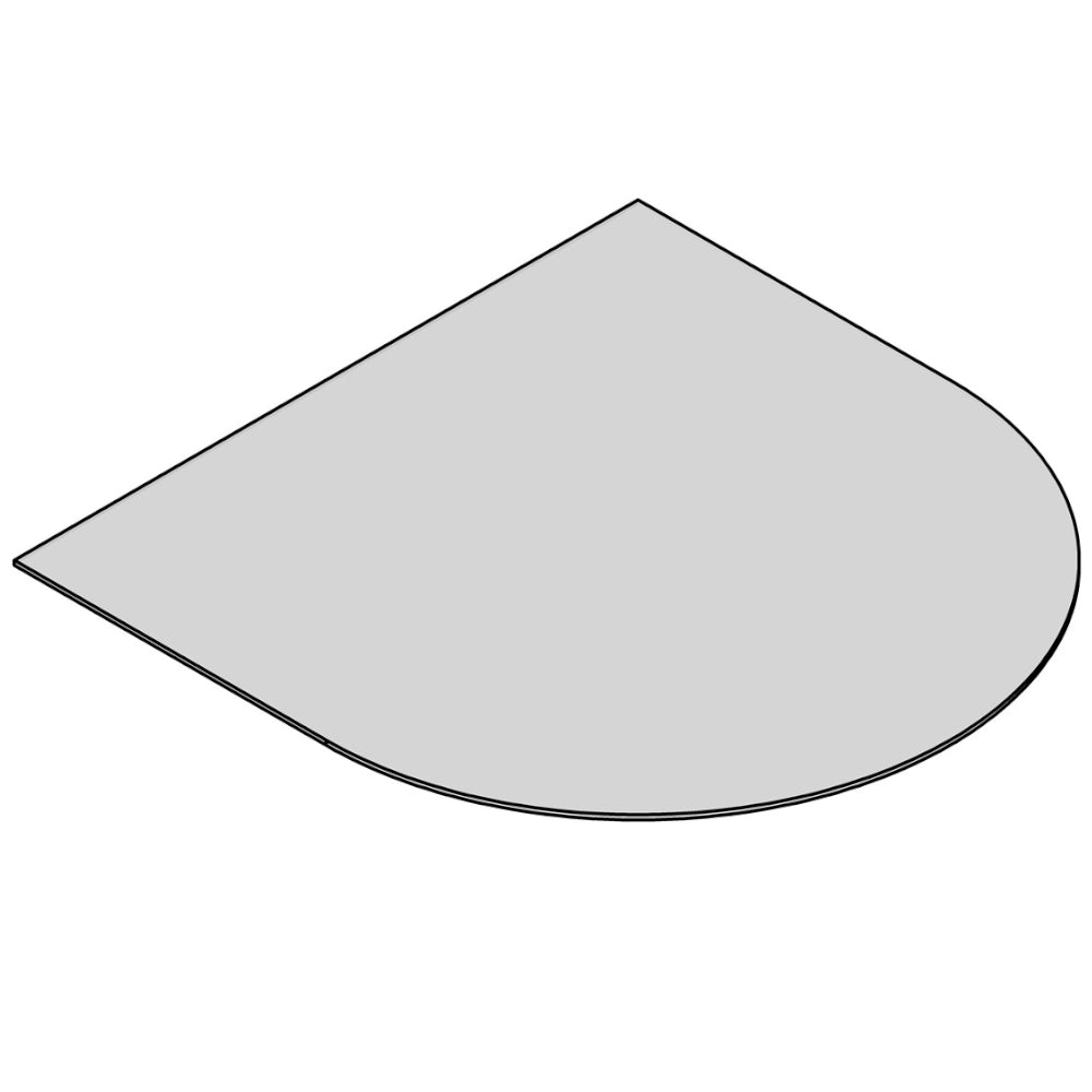TermaTech | Bodenplatte Halbrund | 1100×1100×6 mm | Glas