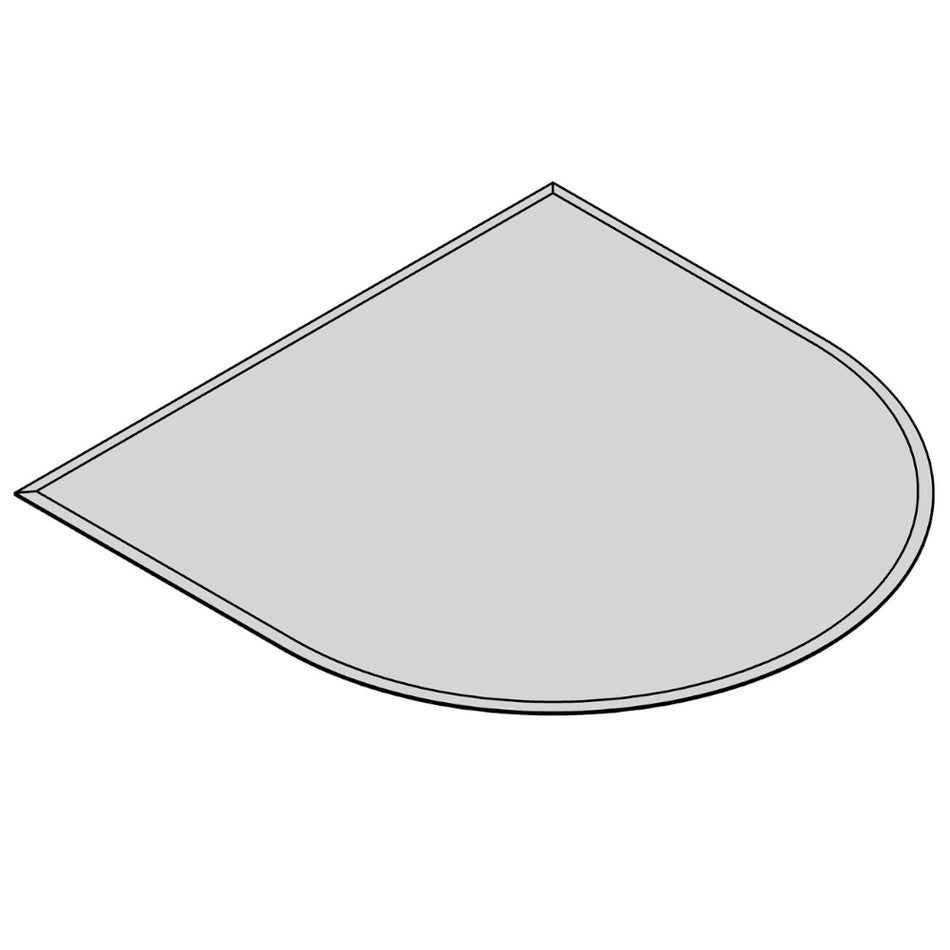 TermaTech | Bodenplatte Halbrund Facet | 1000×1000×6 mm | Glas 