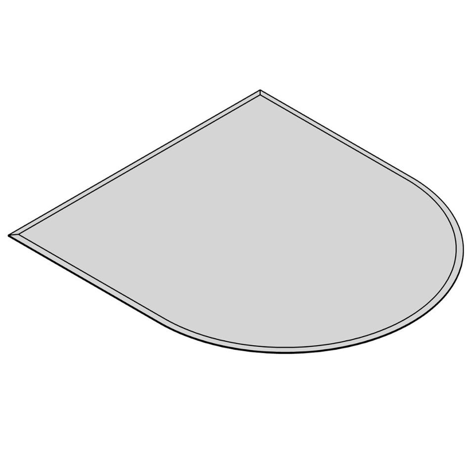 TermaTech | Bodenplatte Halbrund Facet | 1000×1100×6 mm | Glas 