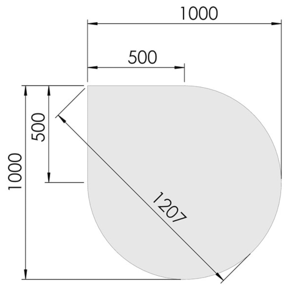 TermaTech | Bodenplatte Tropfen | 1000×1000×6 mm | Glas