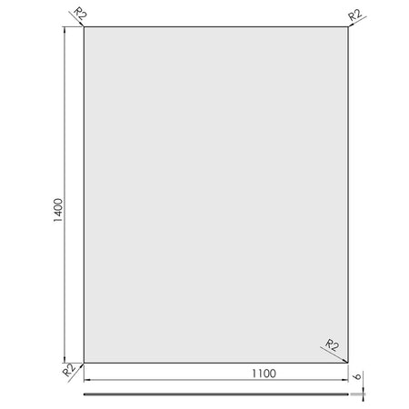 TermaTech | Bodenplatte Rechteck | 1100×1400×6 mm | Glas