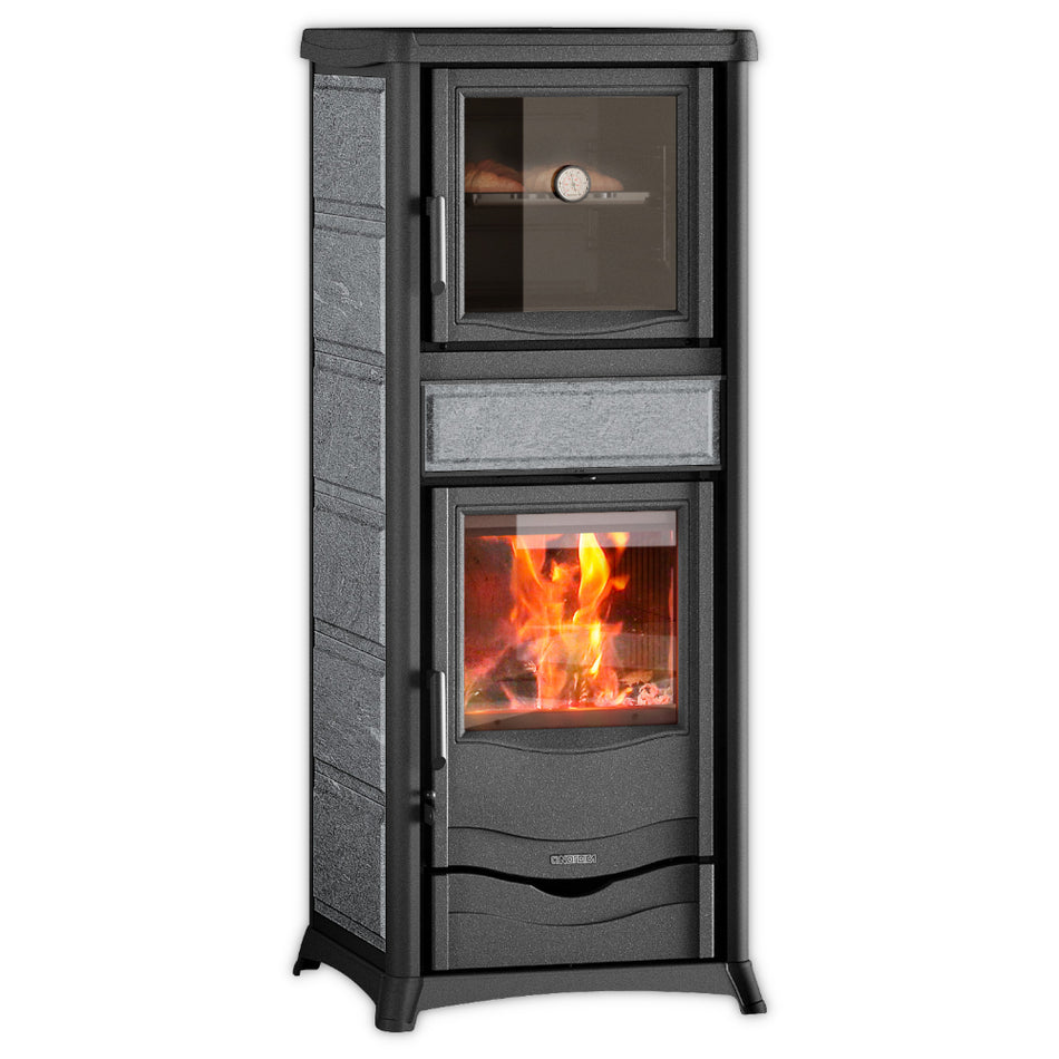 La Nordica TERMOROSSELLA PLUS FORNO DSA.16 Holzofen mit Backfach und Natursteinseiten | Klimaworld.com