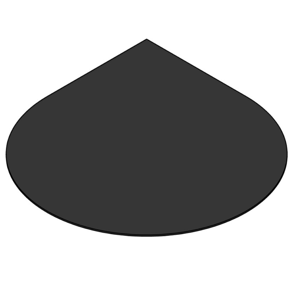 TermaTech | Bodenplatte Tropfen | 840×840×2 mm | Stahl | Schwarz