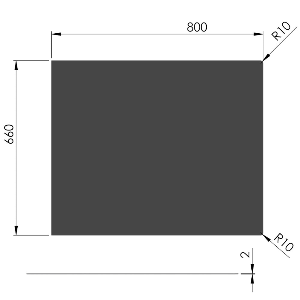 TermaTech | Bodenplatte Rechteck | 660×800×2 mm | Stahl | Schwarz