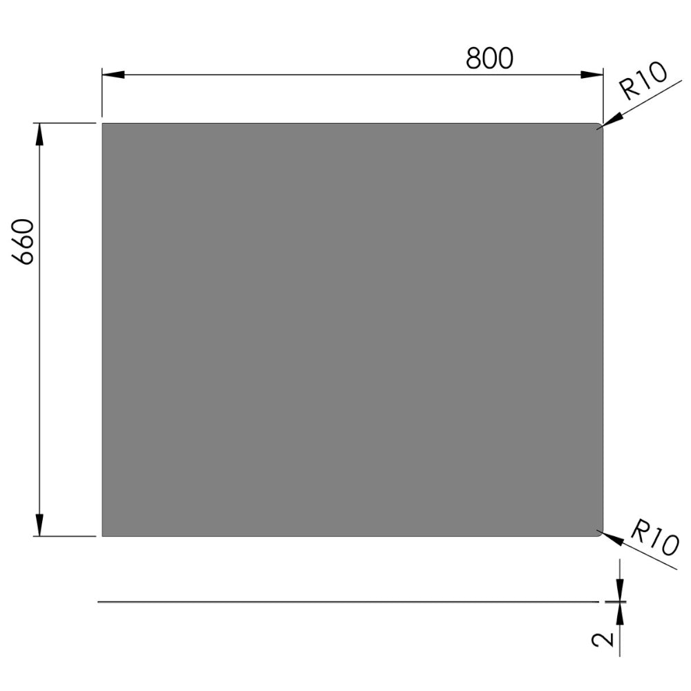 TermaTech | Bodenplatte Rechteck | 660×800×2 mm | Stahl | Hellgrau