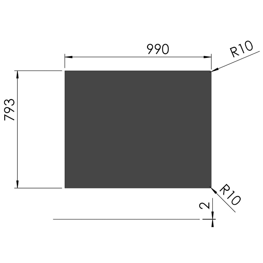TermaTech | Bodenplatte Rechteck | 793×990×2 mm | Stahl | Schwarz