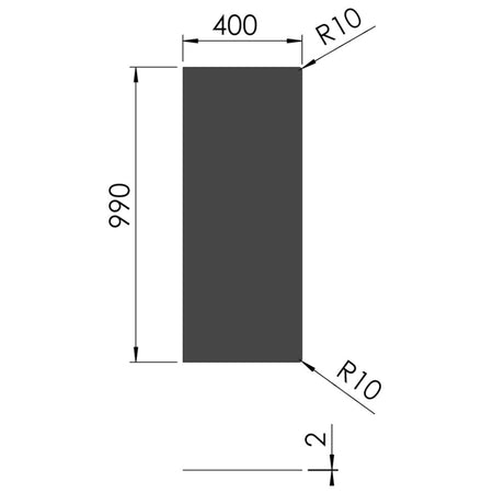 TermaTech | Bodenplatte Rechteck | 400×990×2 mm | Stahl | Schwarz