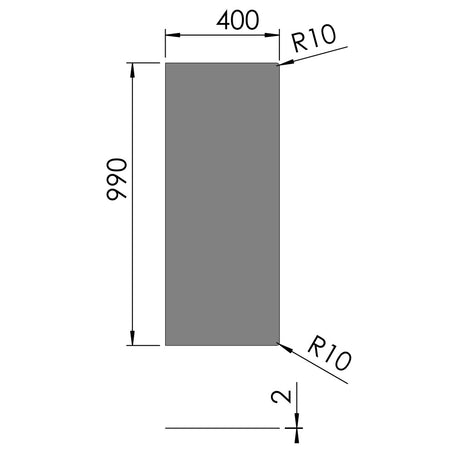 TermaTech | Bodenplatte Rechteck | 400×990×2 mm | Stahl | Hellgrau