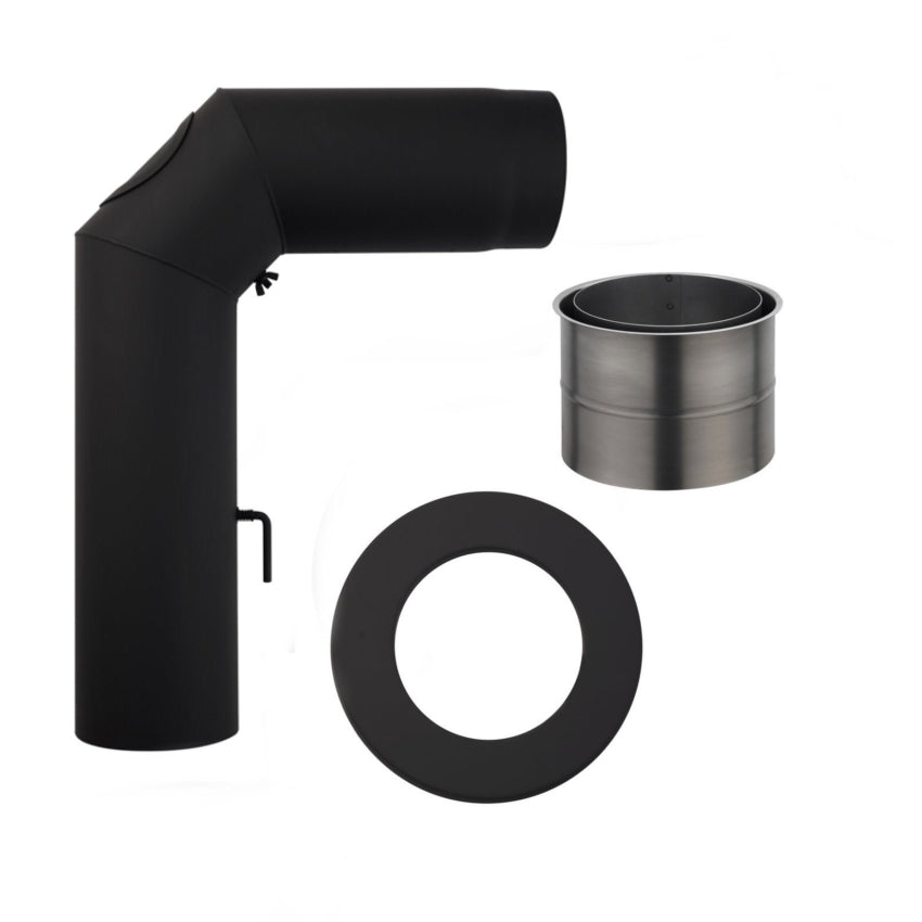 KaminoFlam Winkelrohr-Set schwarz