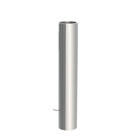 Jeremias Ofenrohr Längenelement 1000mm+Drosselklappe,Tür, edelstahl, gebürstet