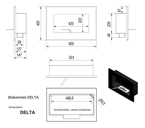 Biokamin Dekorativ-Wandkamin Delta schwarz 
