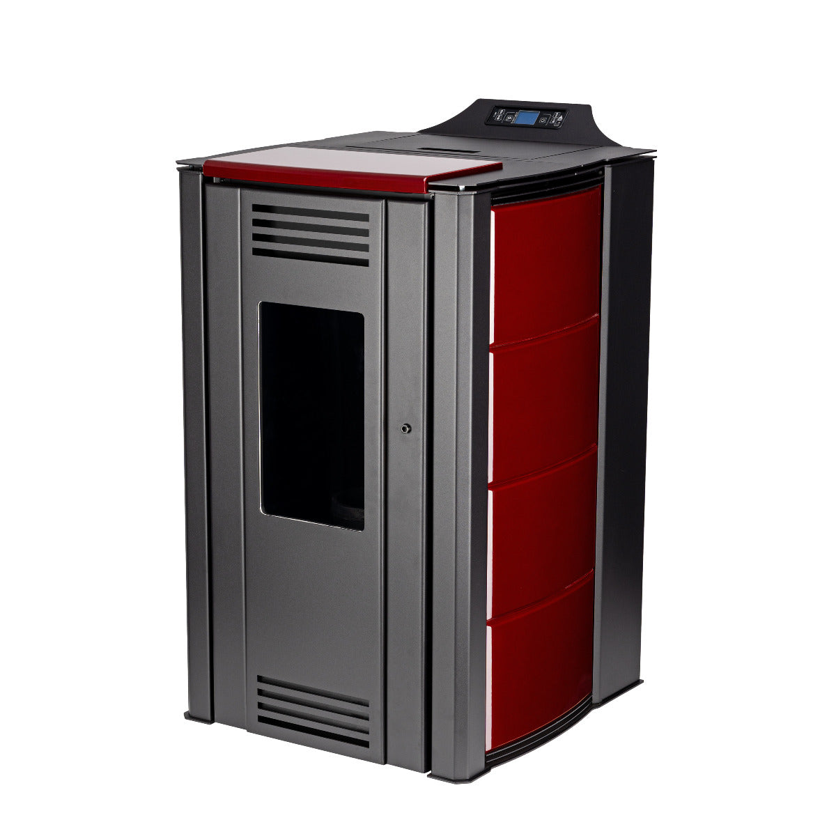 ThermoFlux wasserführender Pelletofen INTERIO 14 mit 14 kW rot | Klimaworld.com