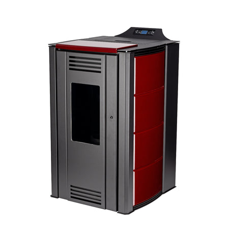 ThermoFlux wasserführender Pelletofen INTERIO 14 mit 14 kW rot | Klimaworld.com