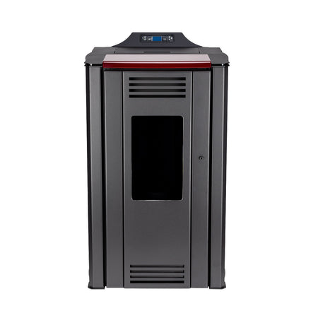 ThermoFlux Pelletofen Interio 14 rot, frontal | Klimaworld.com