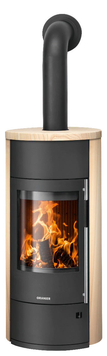Oranier Kaminofen Polar Neo W+ | Stahl Schwarz, Sandstein | klimaworld.com
