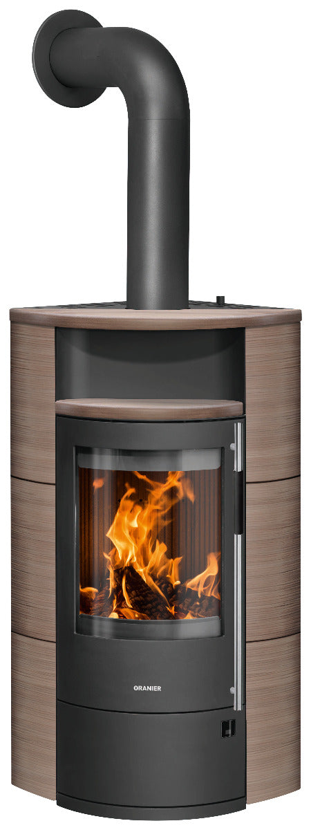 Oranier Kaminofen Polar Neo Eck, Stahl Schwarz, Keramik Grappa | klimaworld.com