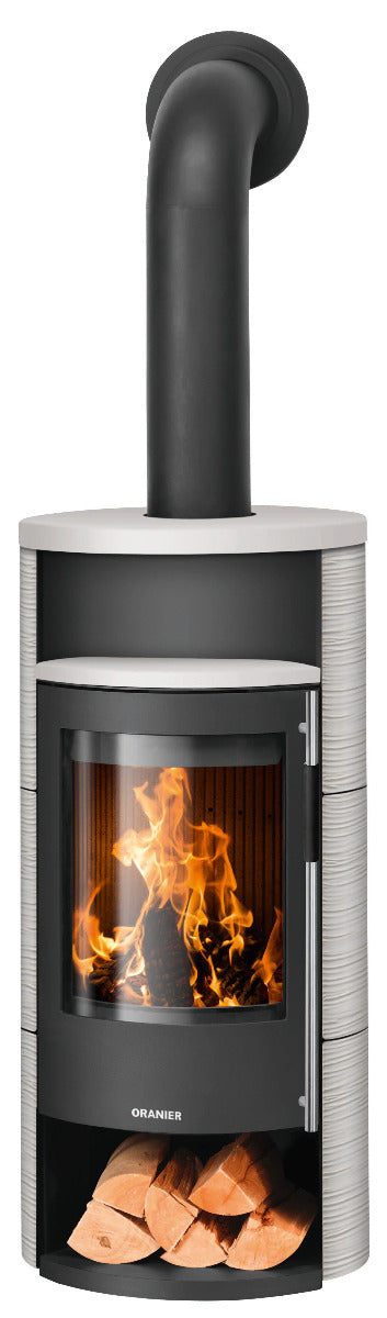 Oranier Kaminofen Polar Neo 4 | Stahl Schwarz, Keramik Seidenweiß | klimaworld.com