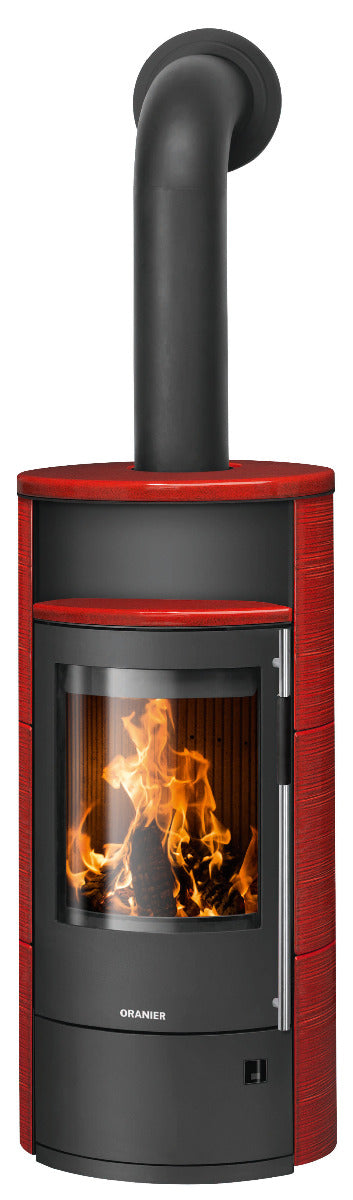Oranier Kaminofen Polar Neo 4, Stahl Schwarz, Keramik Paprikarot | klimaworld.com