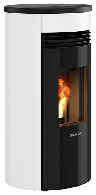 Oranier Pelletofen Sando 50 Stahl Schwarz, Seidenweiß | klimaworld.com