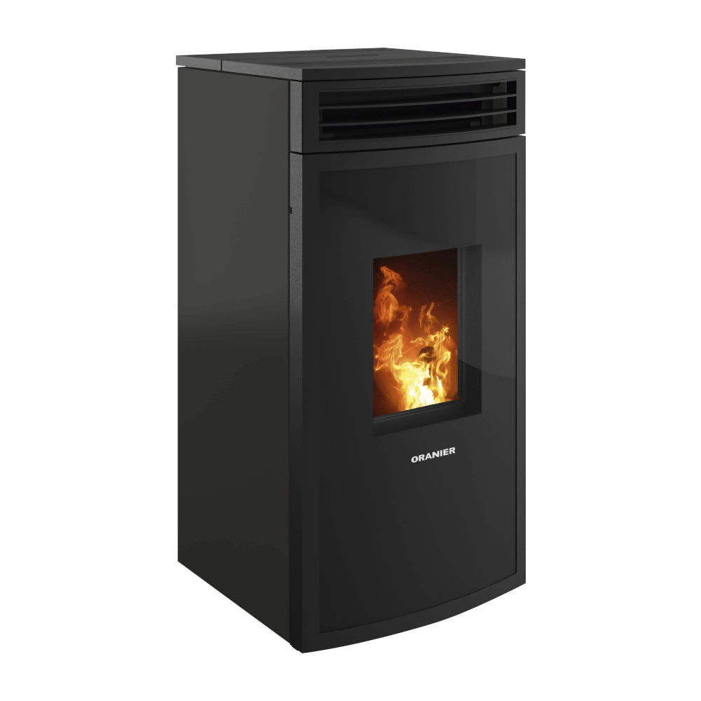 Oranier Pelletofen | NETA | Stahl Schwarz | Anschluss oben | 8 kW