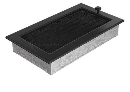 Lüftungsgitter Luftgitter mit Lamellen 17x49 cm, schwarz