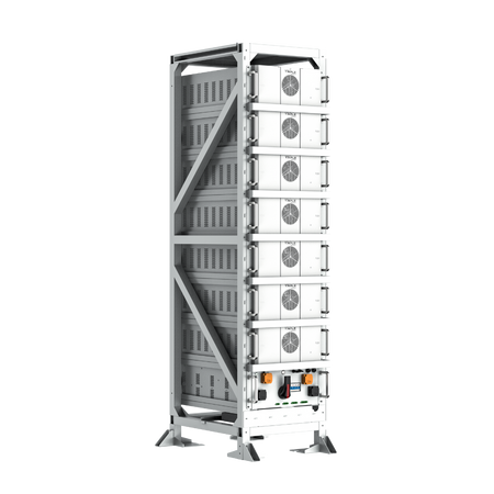 Beispiel eines gefüllten Batterieschranks | Batteriemodule und BMS nicht im Produkt enthalten | Klimaworld.com